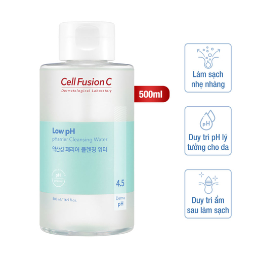 Cell Fusion C Expert - Nước rửa mặt làm sạch an toàn 3 trong 1, duy trì PH lý tưởng- Low pH pHarrier Cleansing Water (Hàn Quốc)